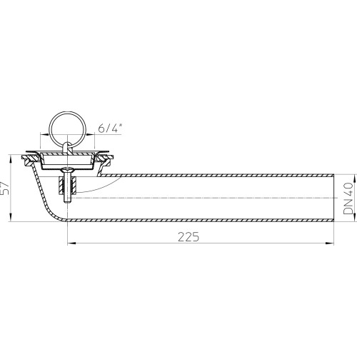 Connection elbow for shower trays DN40 with 6/4" drain Connection elbow for shower trays DN40 with 6/4" drain